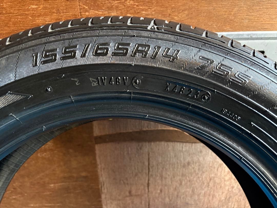 DUNLOP 2023年製155/65R14 中古タイヤ4本セット 送料　無料