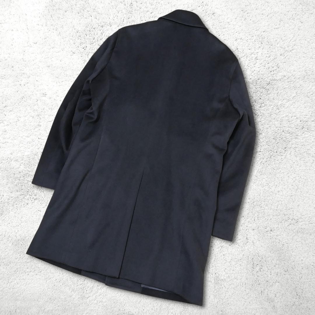新品タグ付き【カシミヤ100%】ステンカラーコート LL 比翼 最高級 濃紺