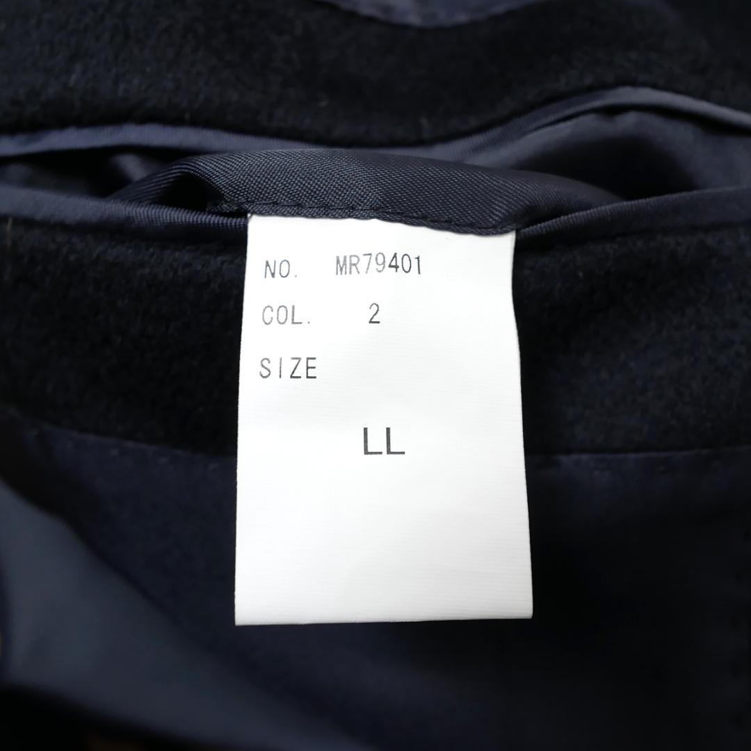 新品タグ付き【カシミヤ100%】ステンカラーコート LL 比翼 最高級 濃紺