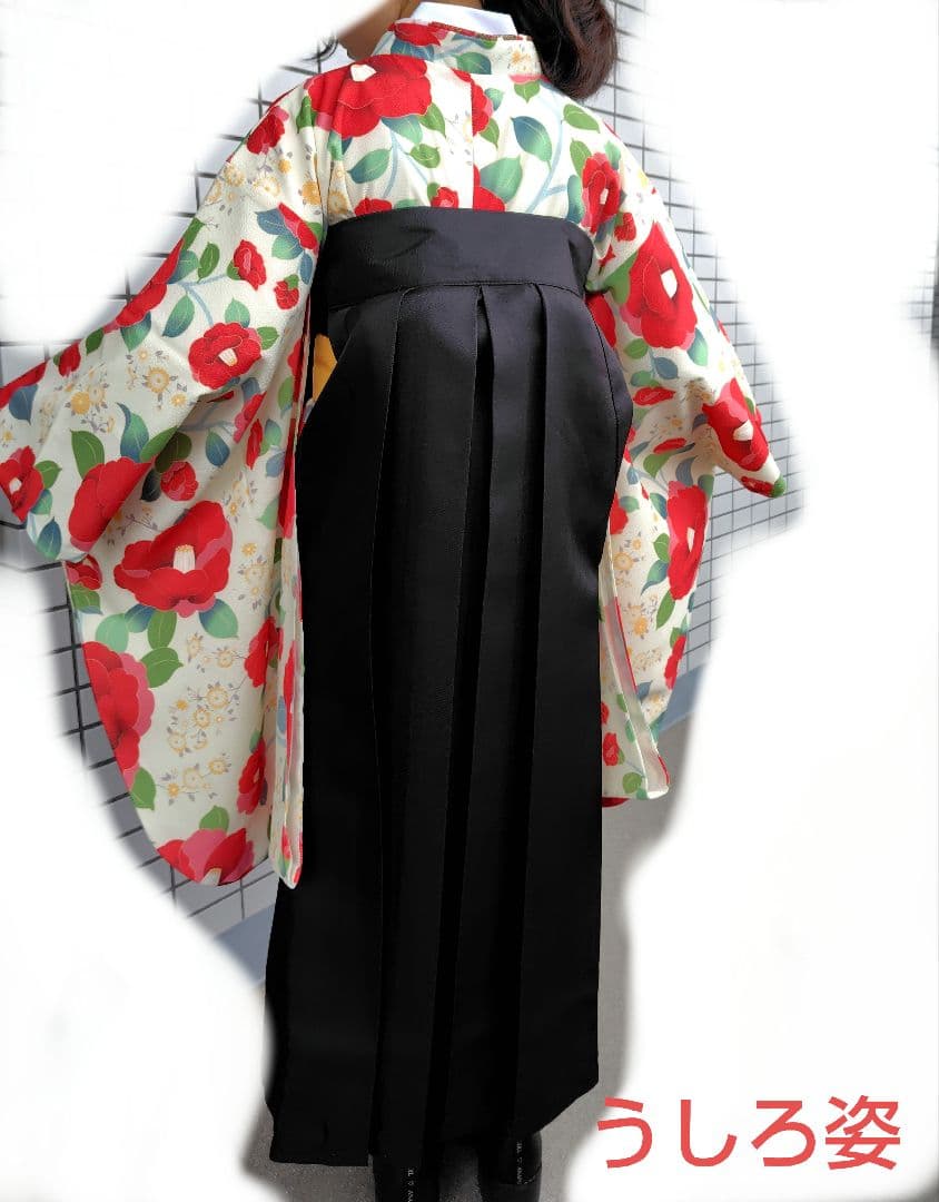美品 キャサリンコテージ 椿 簡単 袴セット 140cm 140 肌襦袢 付き