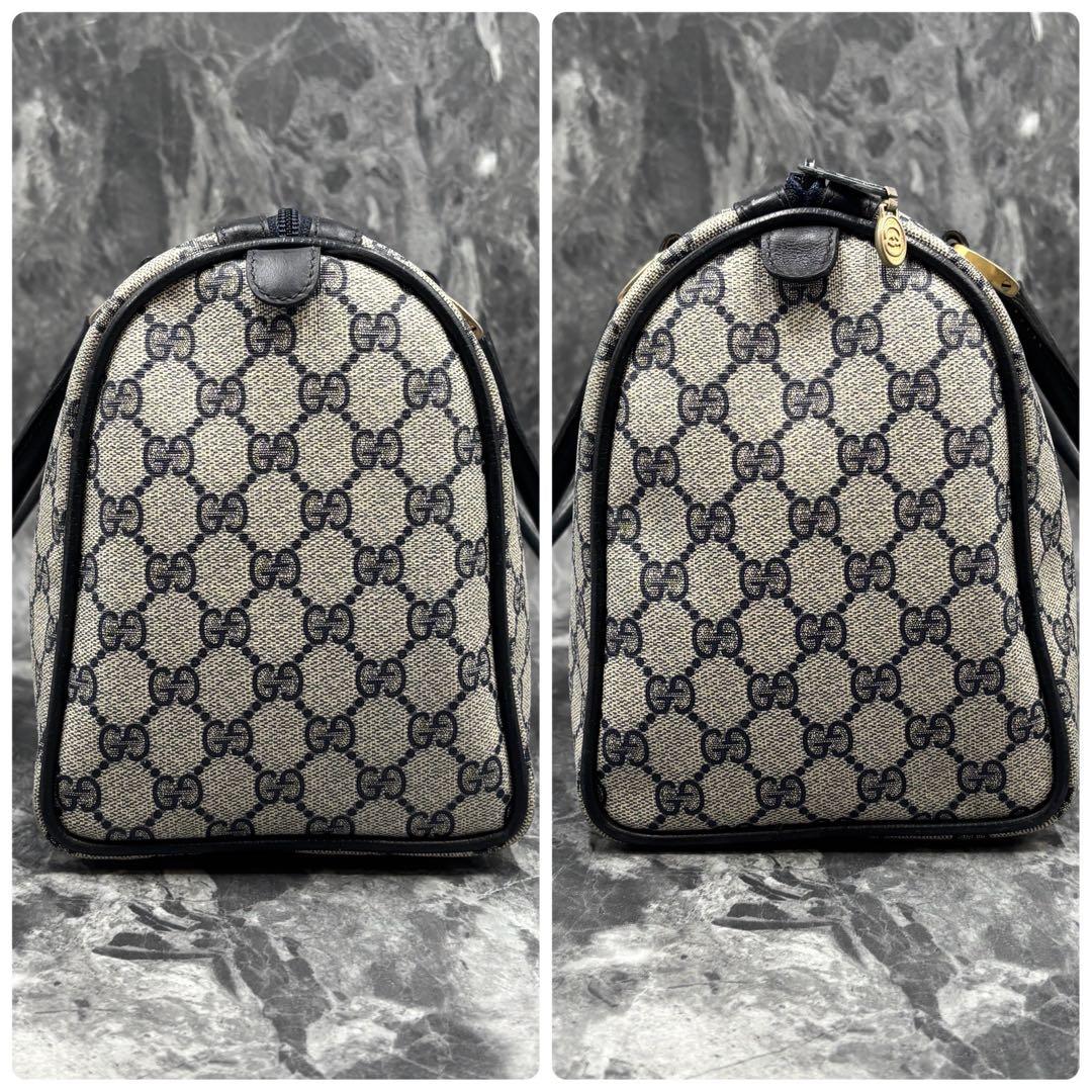 ✨極美品✨GUCCI シェリーライン GG ネイビー ボストンバッグ レザー