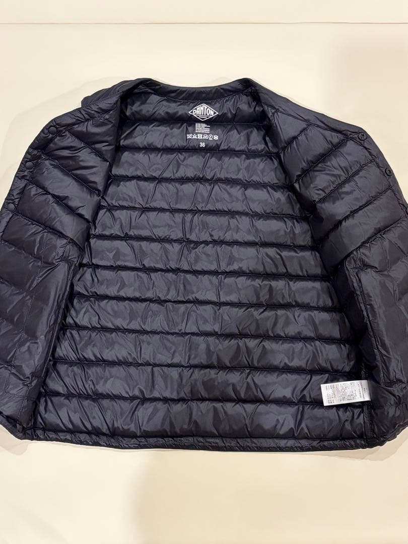 DANTON 黒 インナーダウンベスト 36
