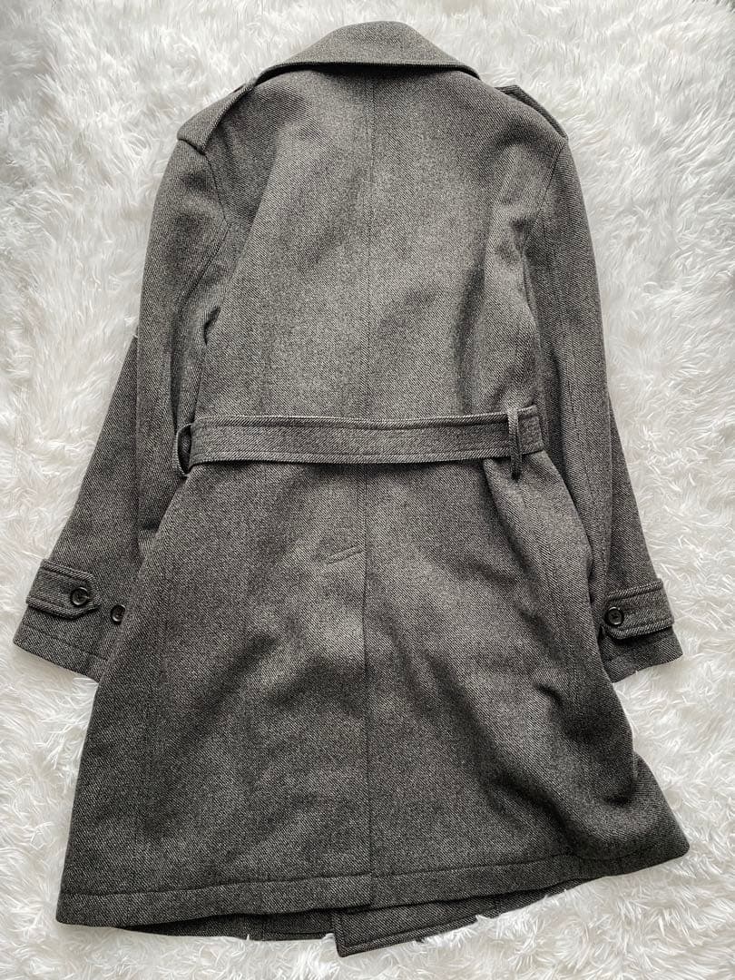SHIPS シップス　ダブルボタン カシミヤ混 ロングコート　ベルト付 モード系
