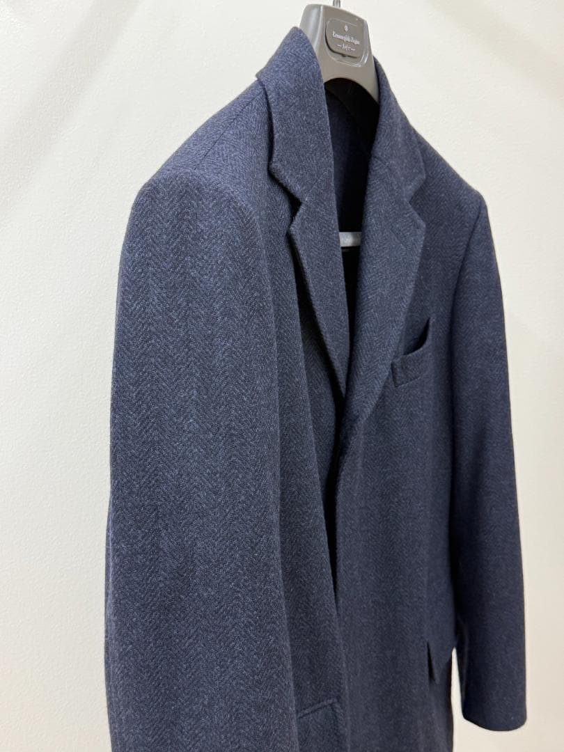 dunhill ダンヒル　チェスターコート 　ネイビー 　ウール　46