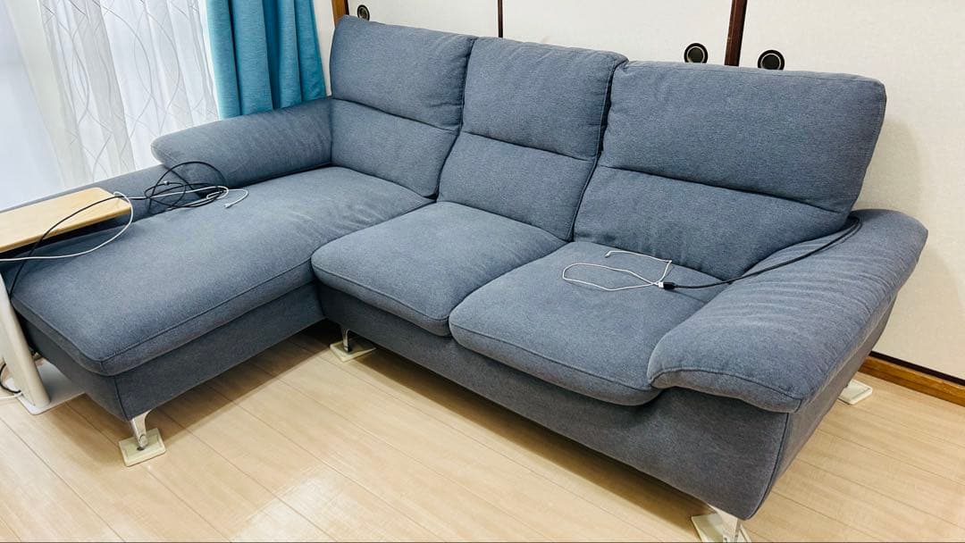 【ニトリ】布張りL字 3〜4人掛けカウチソファ(RC ストリフトGY) ②カウチ