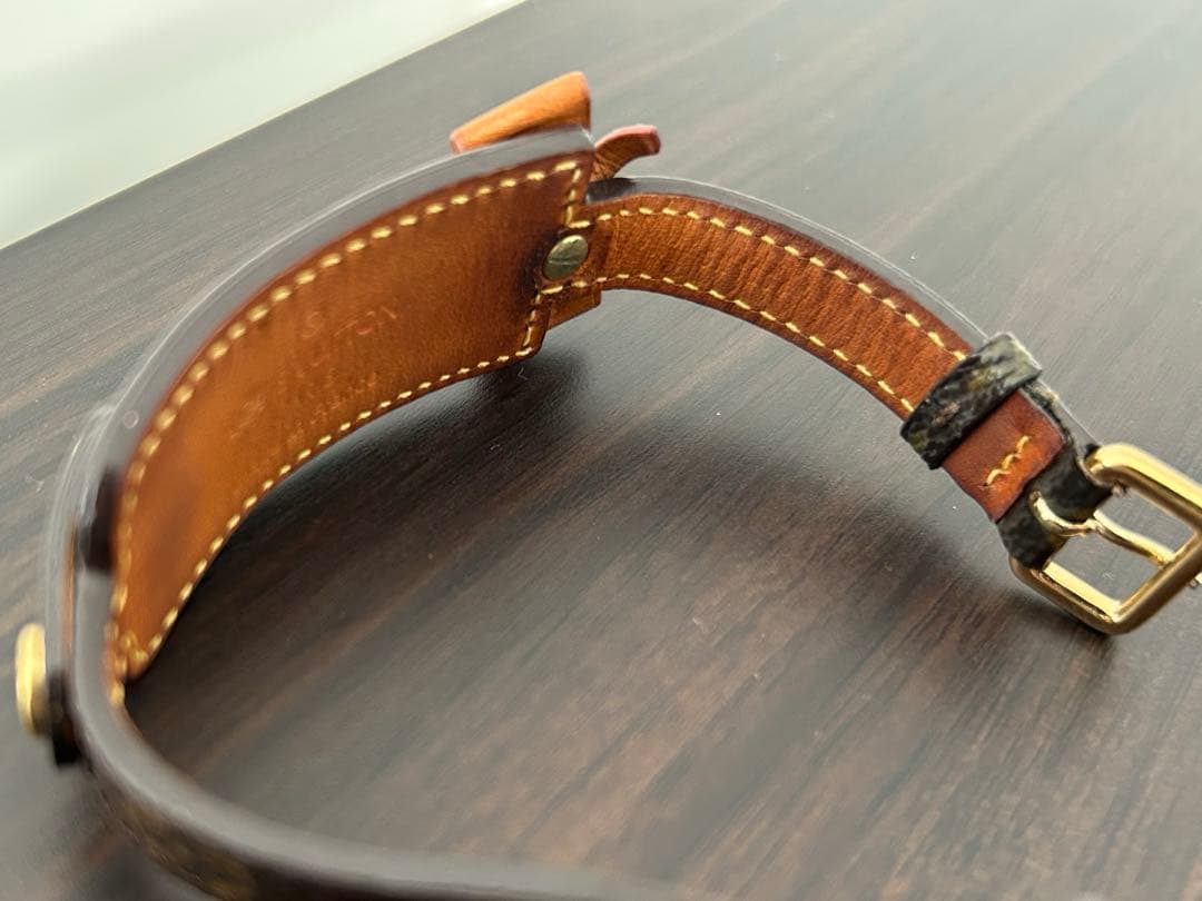 Louis Vuitton ブラウンレザー リボンブレスレット