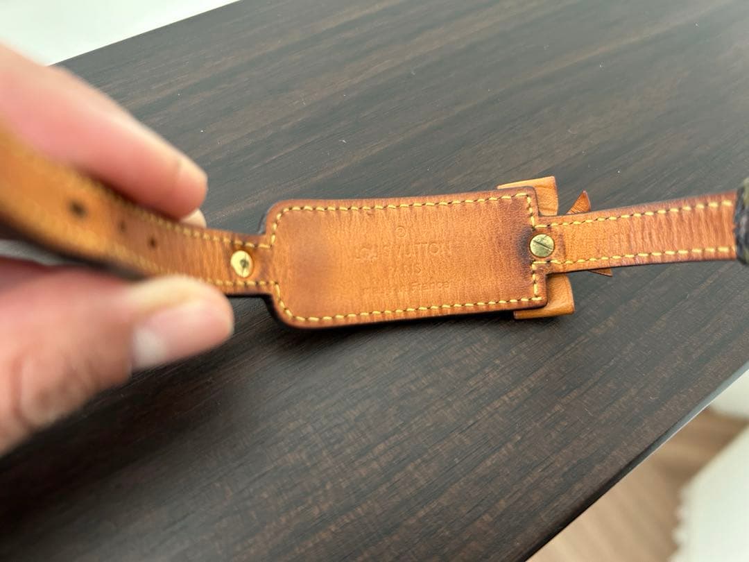 Louis Vuitton ブラウンレザー リボンブレスレット