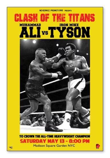 額装済/モハメドアリ Ali vsタイソン Tyson/アートポスター
