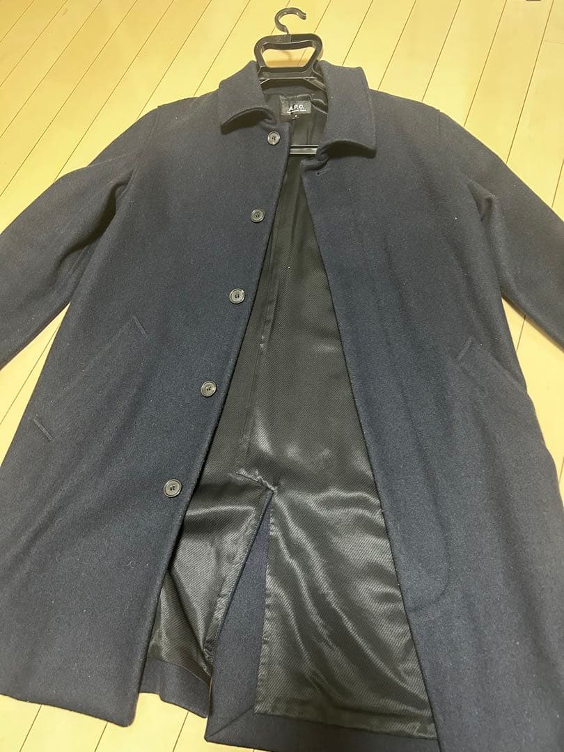A.P.C. ネイビー ステンカラーコート ウール【美品】【値下げしました】