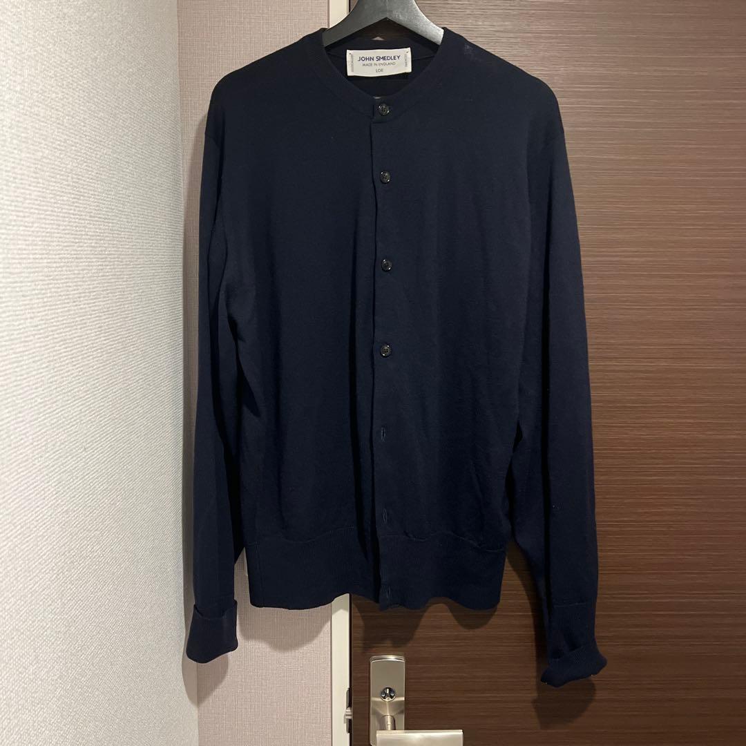 ジョンスメドレー レショップ別注 カーディガン ネイビー　Lサイズ　美品
