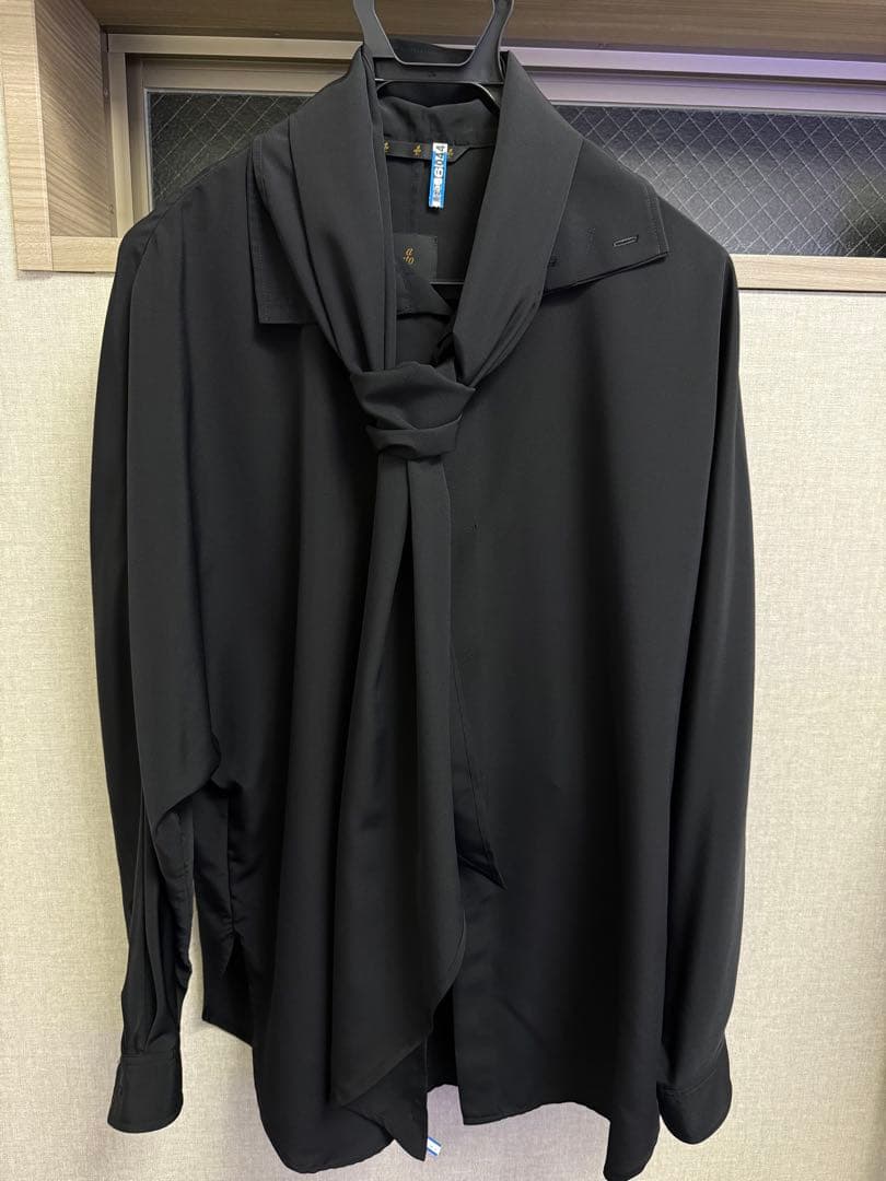 トップス ato Crepe de Chine SCARF SHIRTS/WHITE
