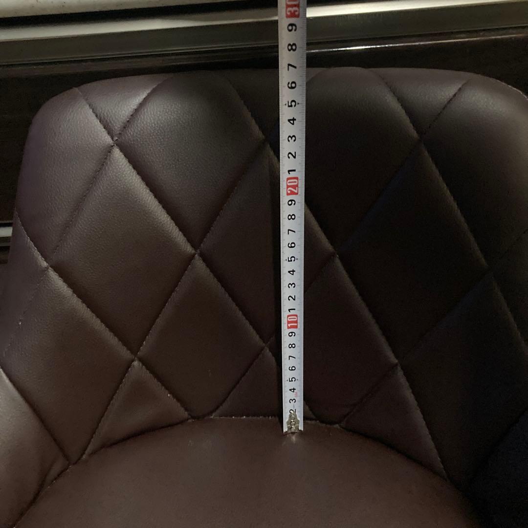 【レトロ】回転式 カウンターチェア レザー調　高さ調整可能