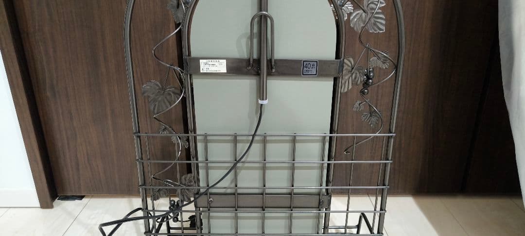 桜井製作所　アイアンドレッサー　昭和レトロ 鏡　電気付　葡萄のツル鉄製