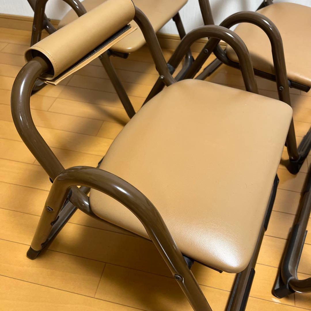 八木研 法事椅子 正座椅子 和室用 背もたれ付き 5脚セット スタッキング