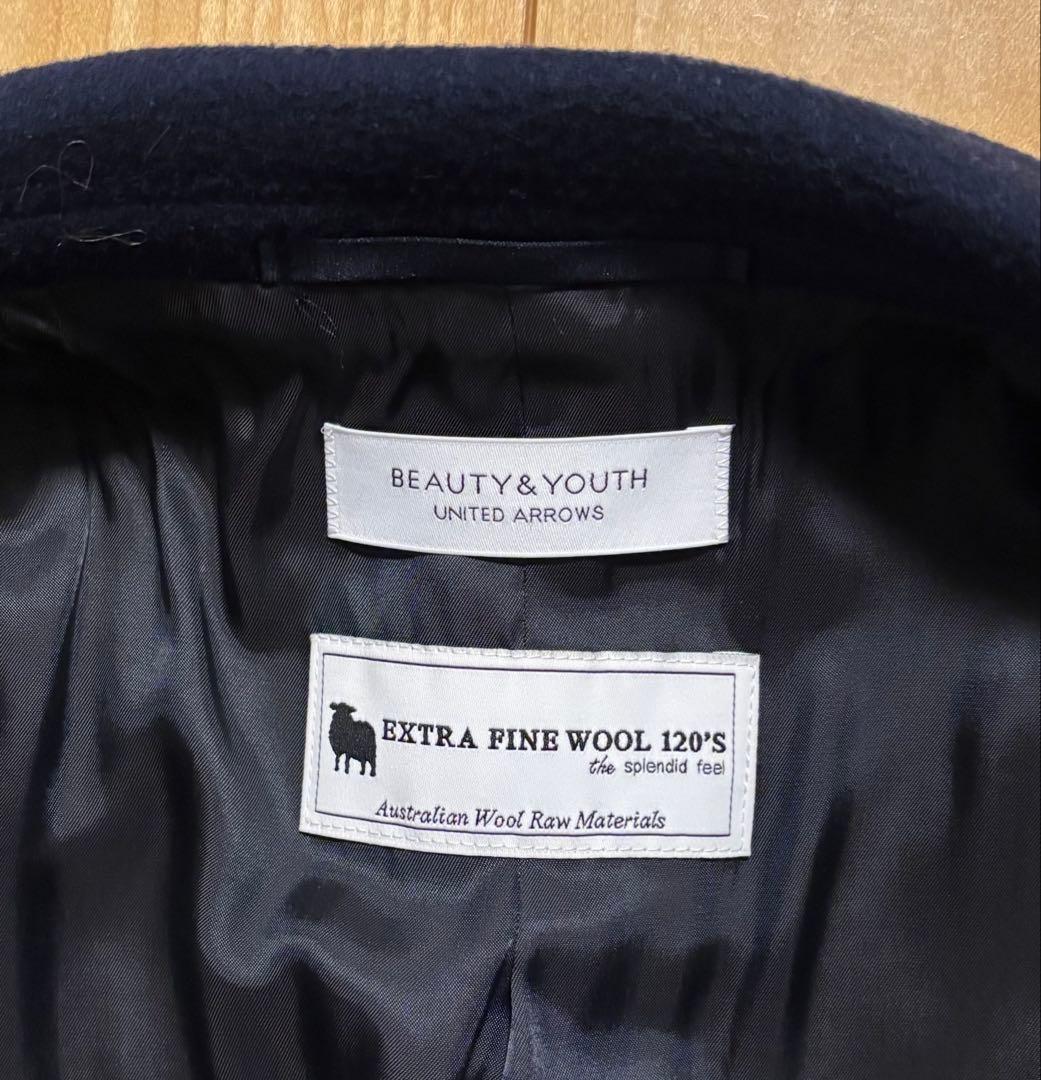 UNITED ARROWS ソリッド メルトン チェスターコート　ネイビー