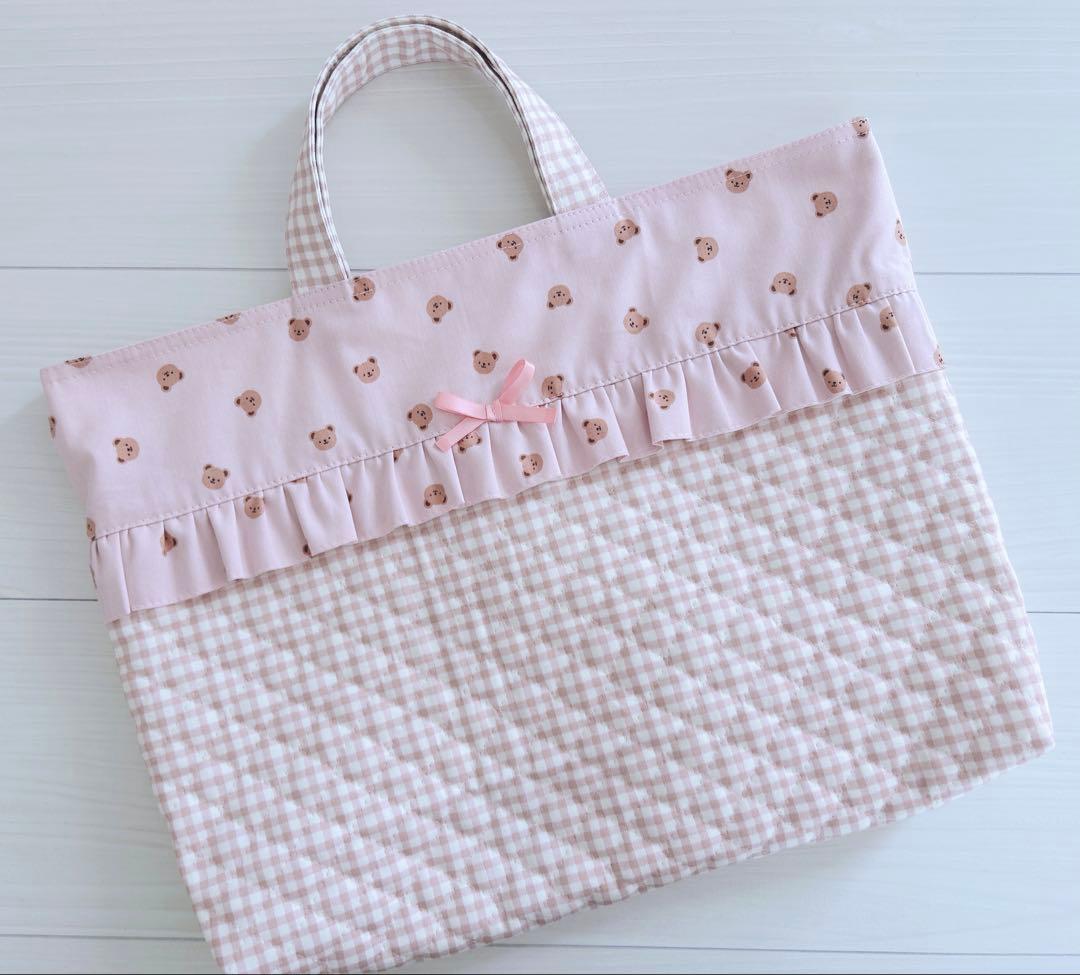 キルティング レッスンバッグ 上履き入れ