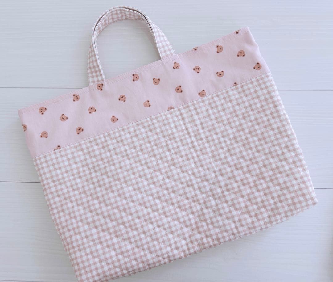 キルティング レッスンバッグ 上履き入れ