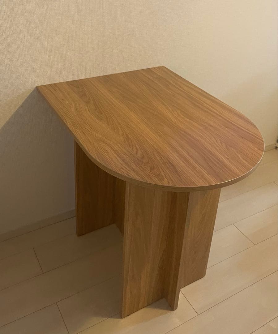 【woodray】ホームカフェ 半楕円 テーブル 800 送料込