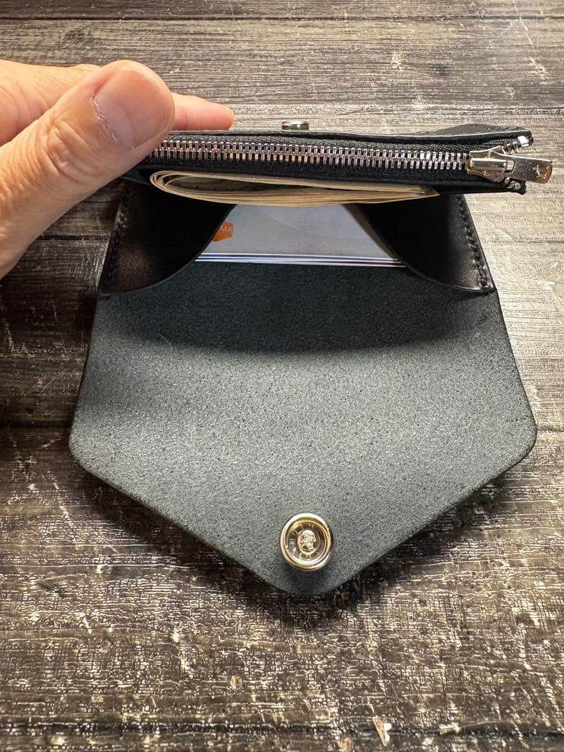 栃木サドルレザー　ショートトラッカーウォレット　BK