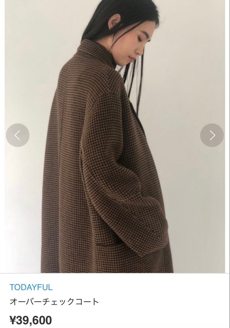 TODAYFUL オーバーチェックコート 36