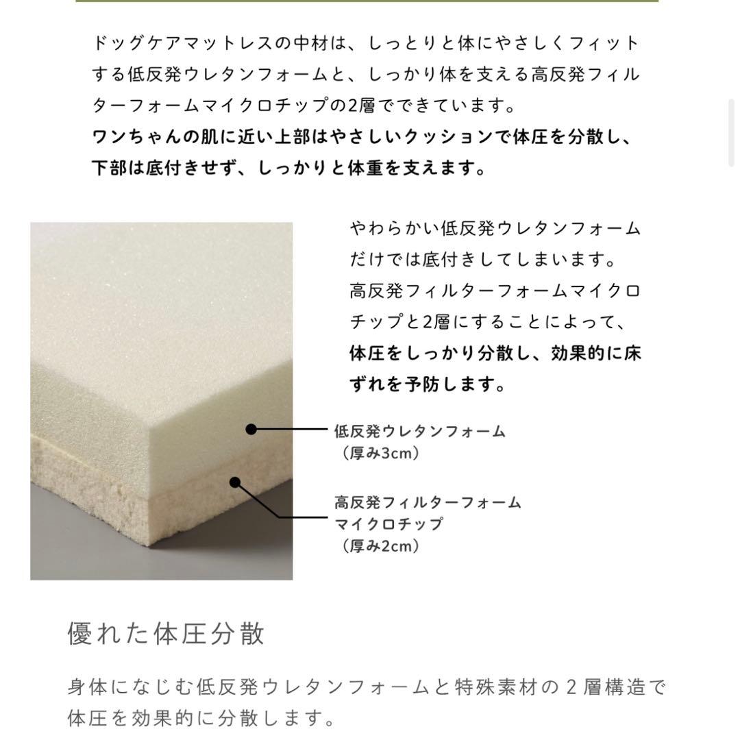Mサイズ パッド2枚付き★ハナロロ ドッグケア防水マットレス床ずれ防止犬用ベッド