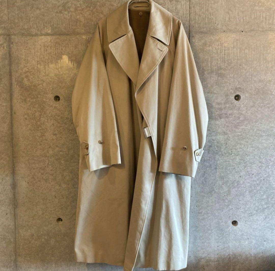 美品■comoliコットンギャバタイロッケンコート　ライナー付size1