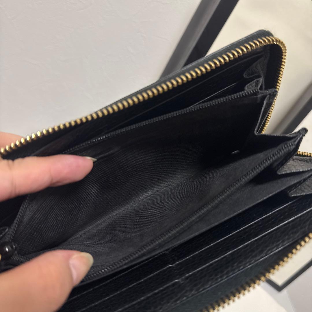 グッチ　長財布　ラウンドファスナー　マーモント　ブラック