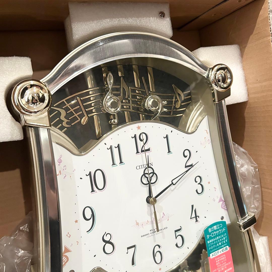 【新品未使用】 CITIZEN シチズン カラクリ 掛時計 4MN401-B