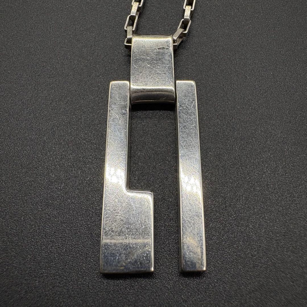 【美品】GUCCI グッチ ネックレス Gロゴ プレート シルバー　830
