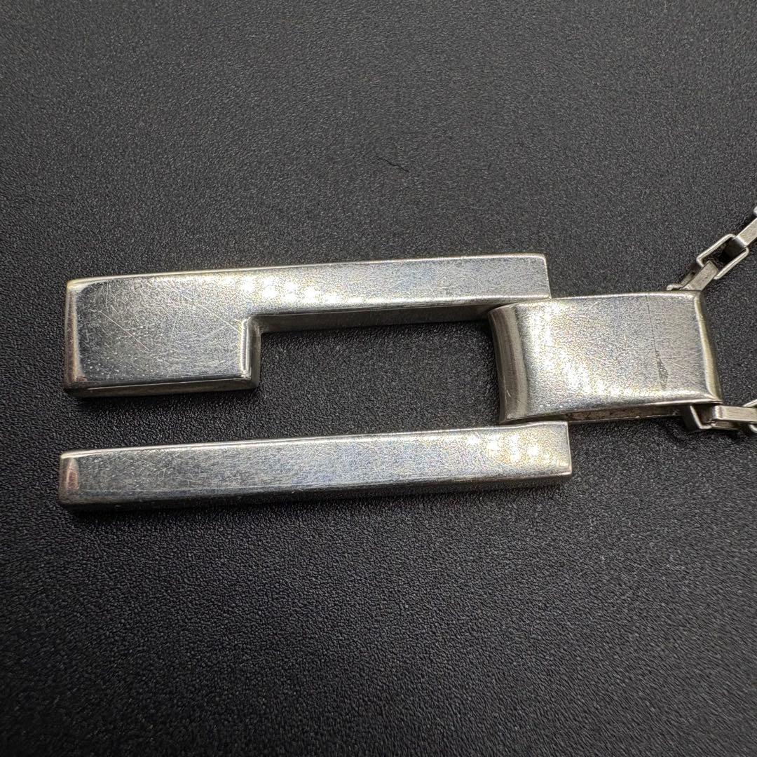 【美品】GUCCI グッチ ネックレス Gロゴ プレート シルバー　830
