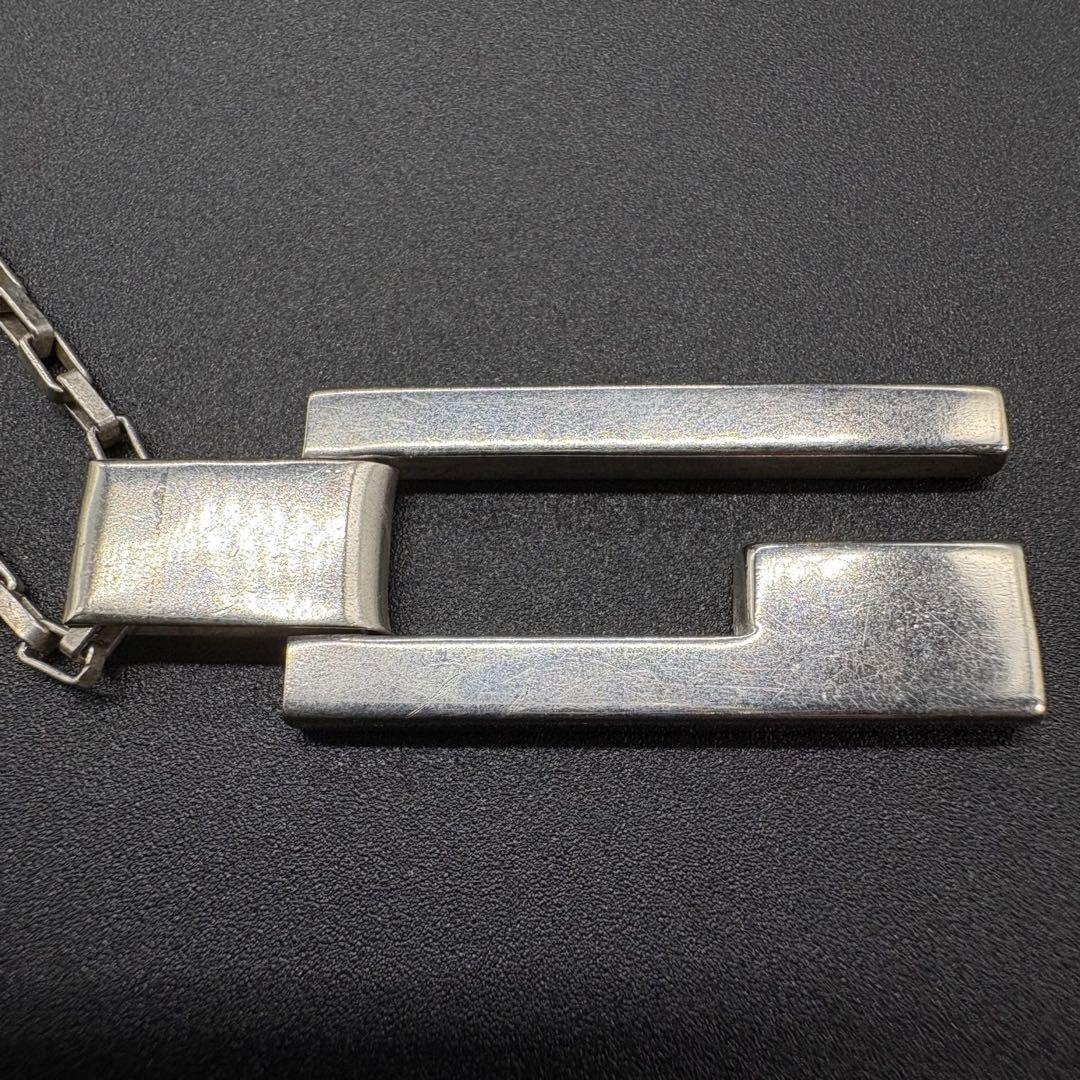 【美品】GUCCI グッチ ネックレス Gロゴ プレート シルバー　830