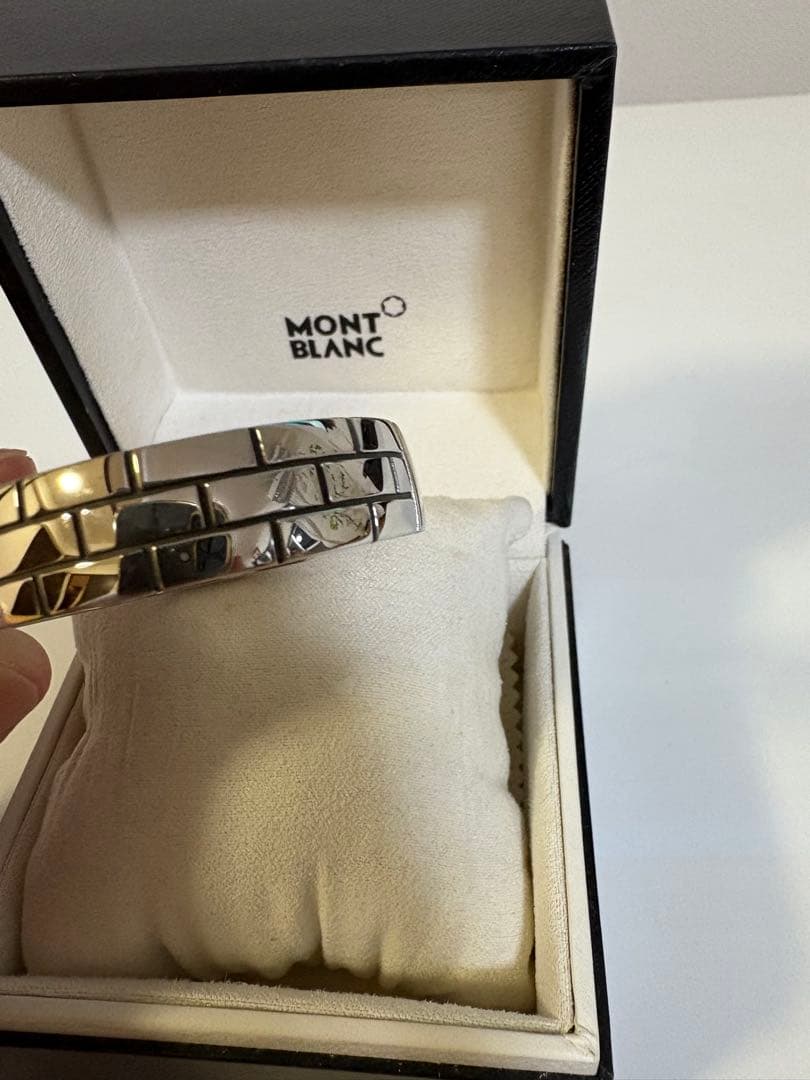 Montblanc モンブラン ブルー サファイア ステンレススチール バングル