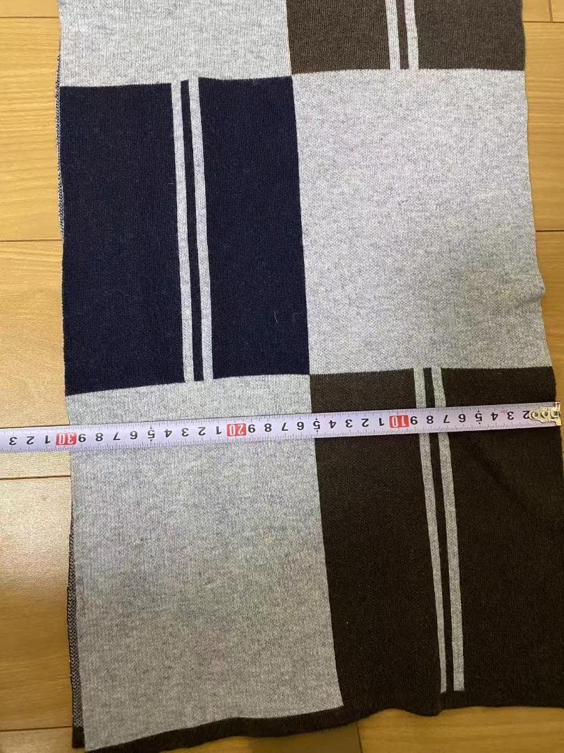 BURBERRY ナイト馬 ウールマフラー ブラウン×グレー バーバリー y