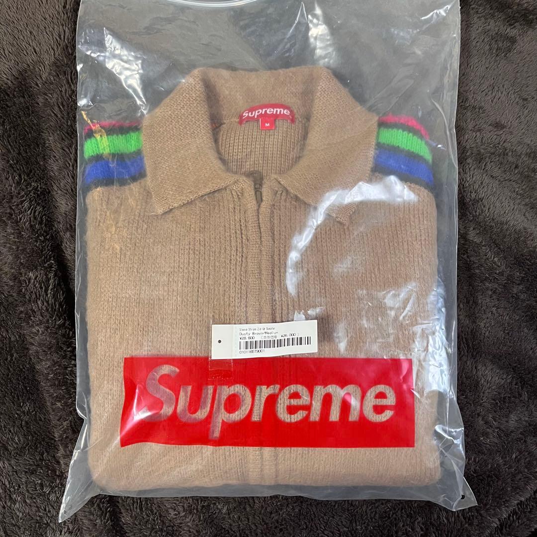 【即完】Supreme SLEEVE STRIPE ZIP UP SWEATER