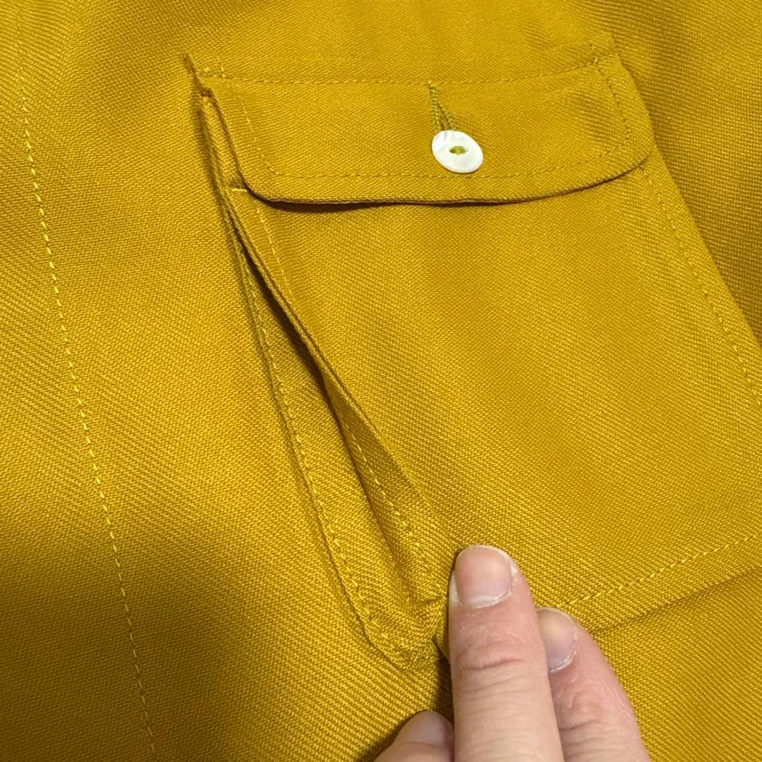 ヴィンテージ イングランド製 総サテン 比翼 オーバーサイズ シャツジャケット