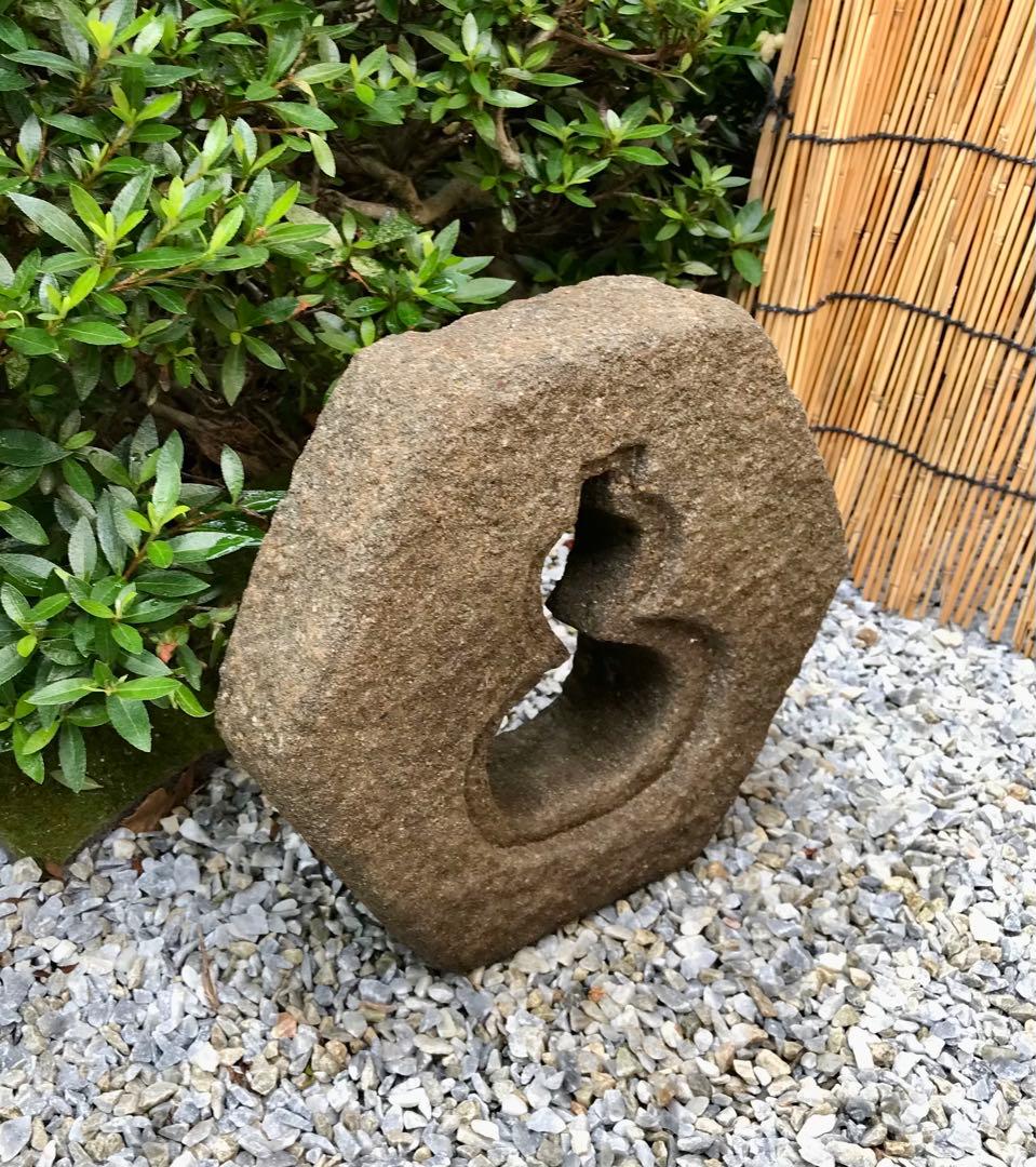 【天然石・瓢箪模様・屋上テラス灯篭・オブジェ・坪庭石灯篭・露地庭灯篭】造園水石