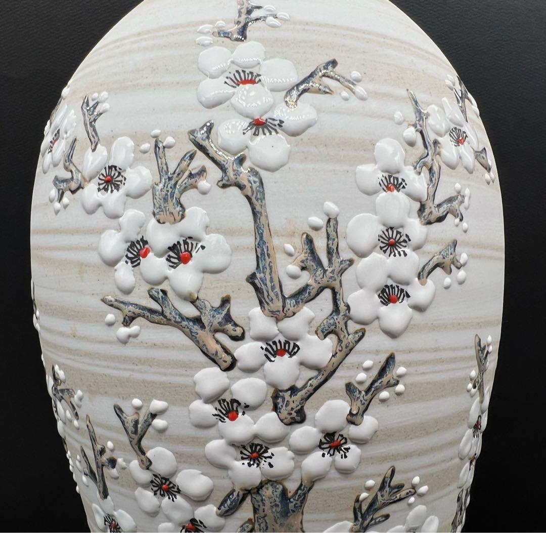 中国美術 瓢箪花瓶 花入 飾壺 陶藝　鉄骨生春 景徳鎮 名家熊軍作 木箱付き