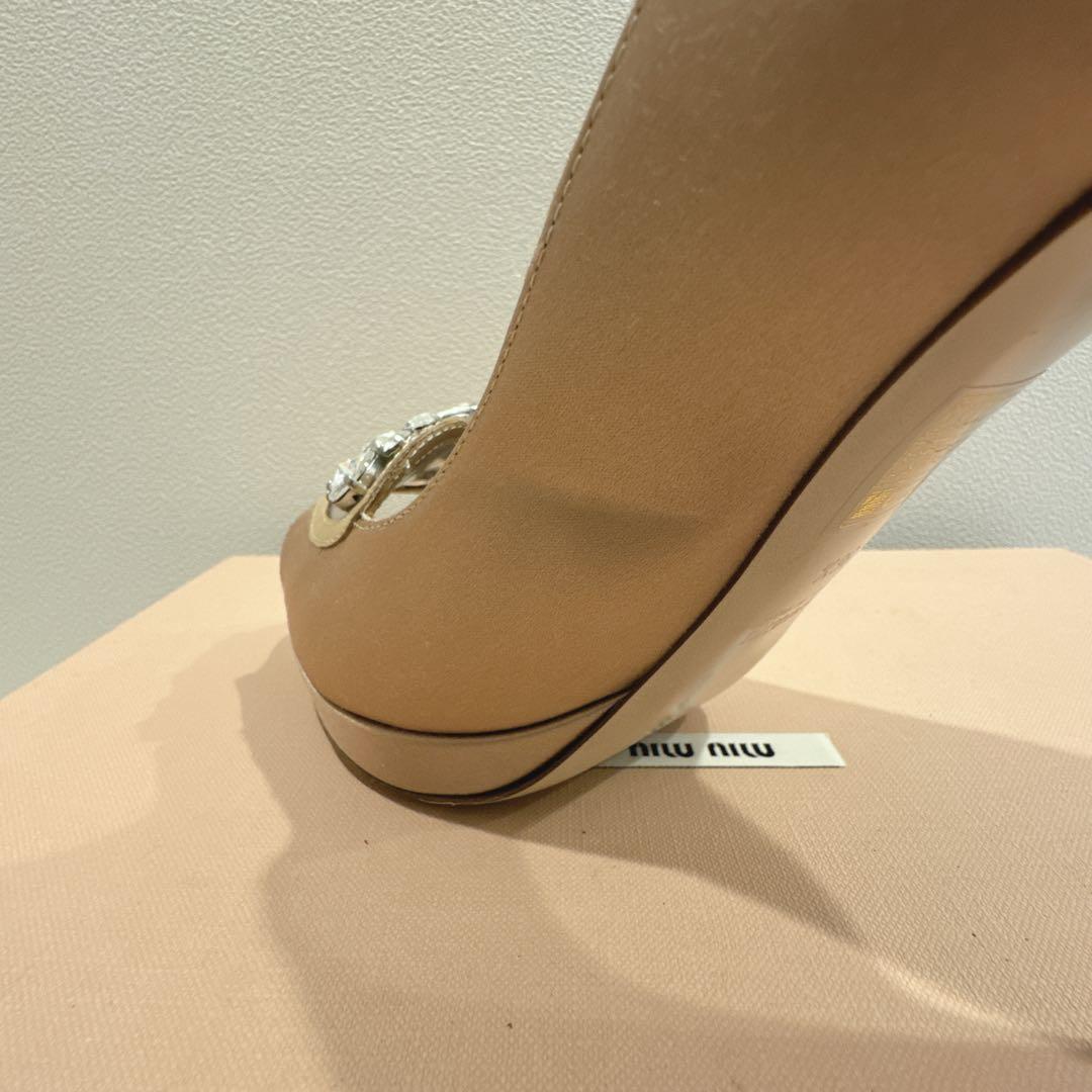 miu miu 36.5 ハートビジュー ハイヒール オープントゥ