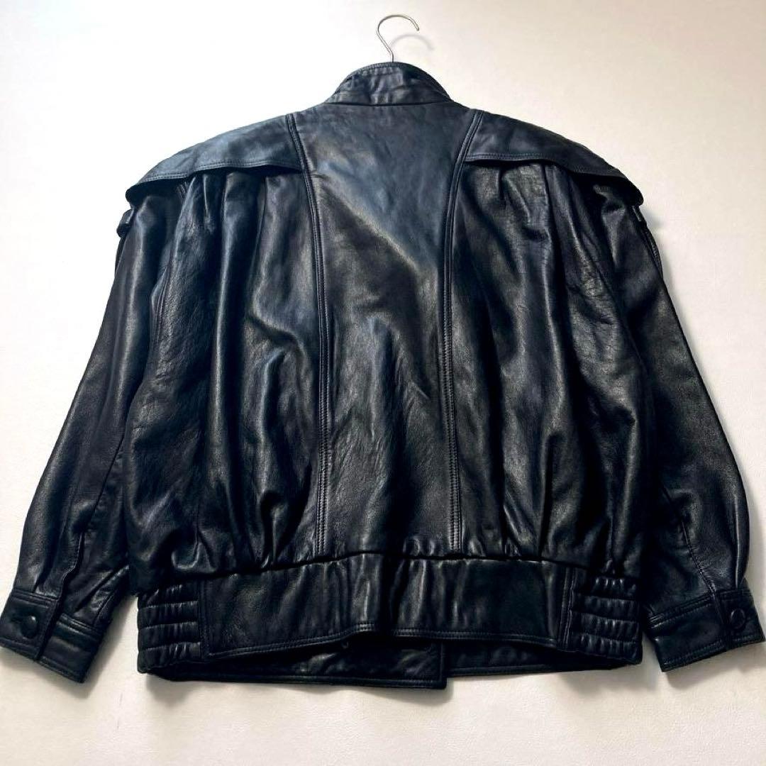 【美品】VINTAGE　90s 本革 レザージャケット 短丈 黒 日本製 y2k