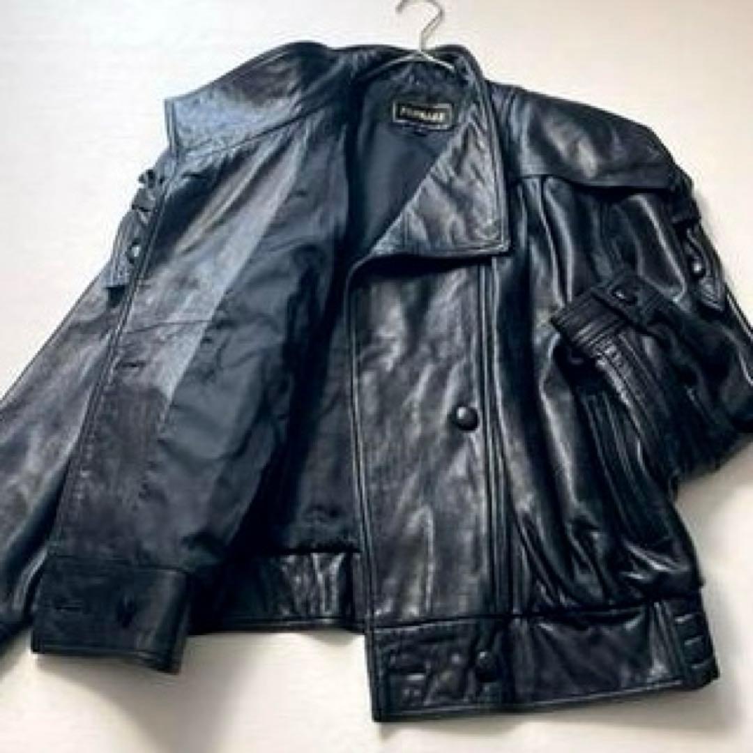 【美品】VINTAGE　90s 本革 レザージャケット 短丈 黒 日本製 y2k
