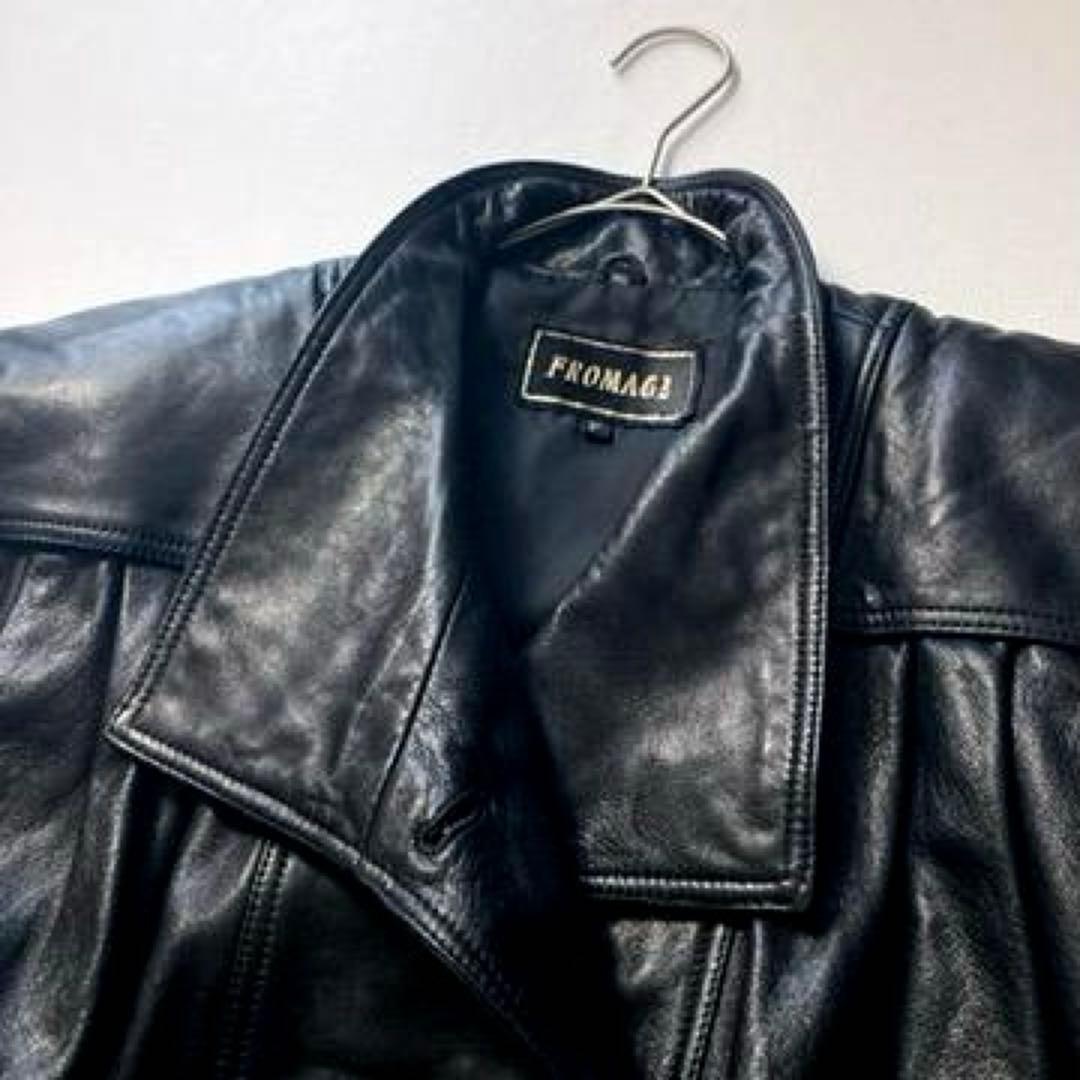 【美品】VINTAGE　90s 本革 レザージャケット 短丈 黒 日本製 y2k
