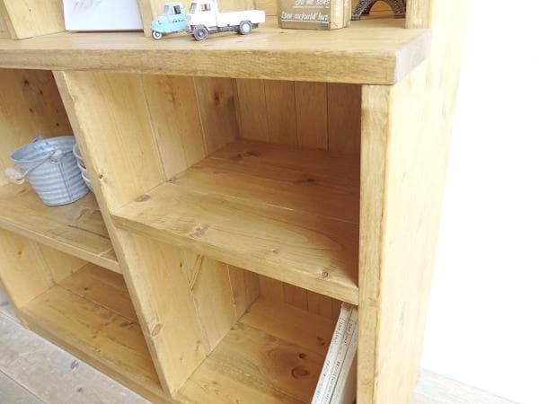 サイズオーダー可●仕切り段差キャビネット●ナチュラルブラウン●受注製作