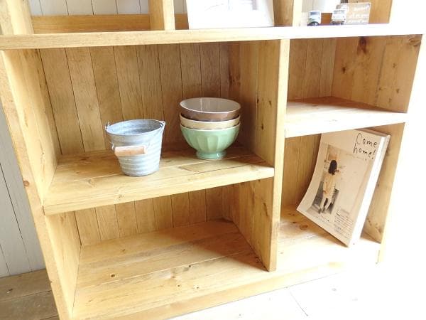 サイズオーダー可●仕切り段差キャビネット●ナチュラルブラウン●受注製作