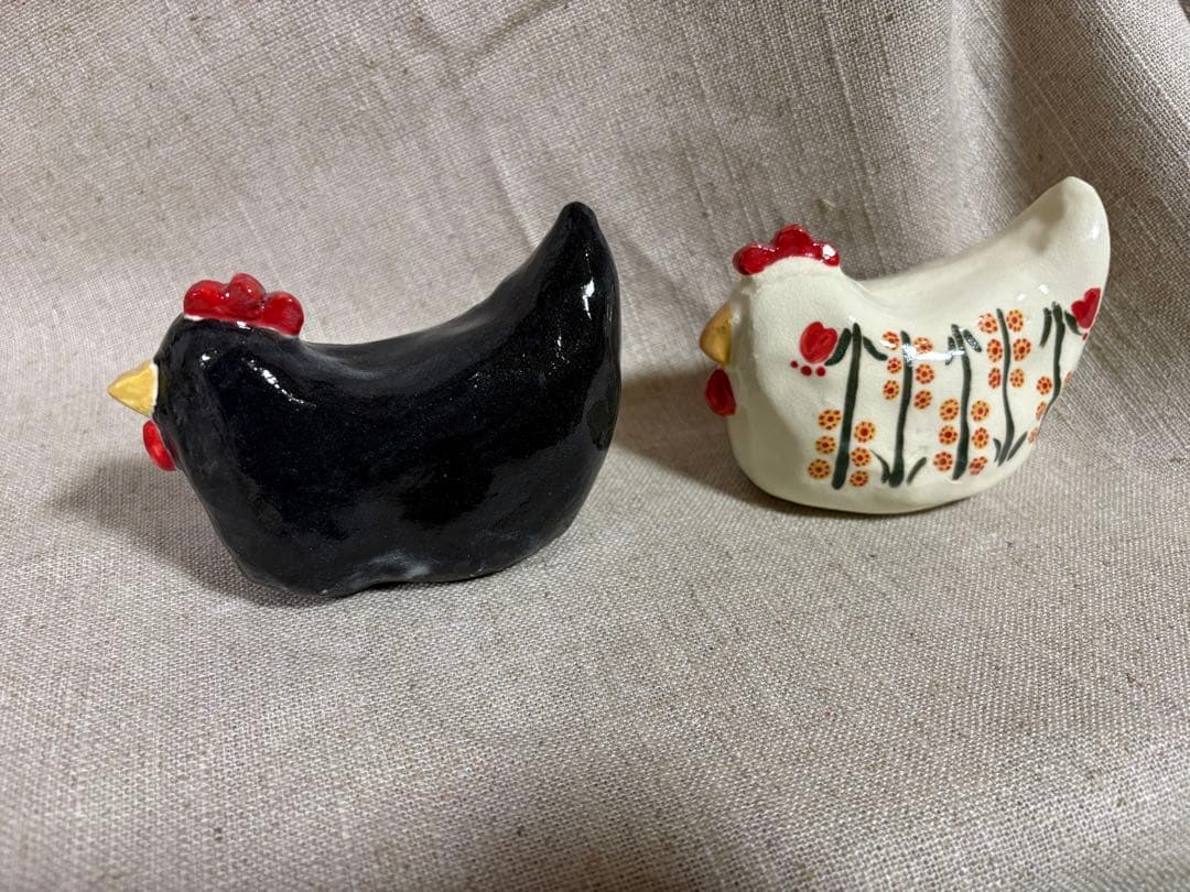 【新品】　つちつち舎　にわとり　鳥　置物　手びねり　陶芸　京焼