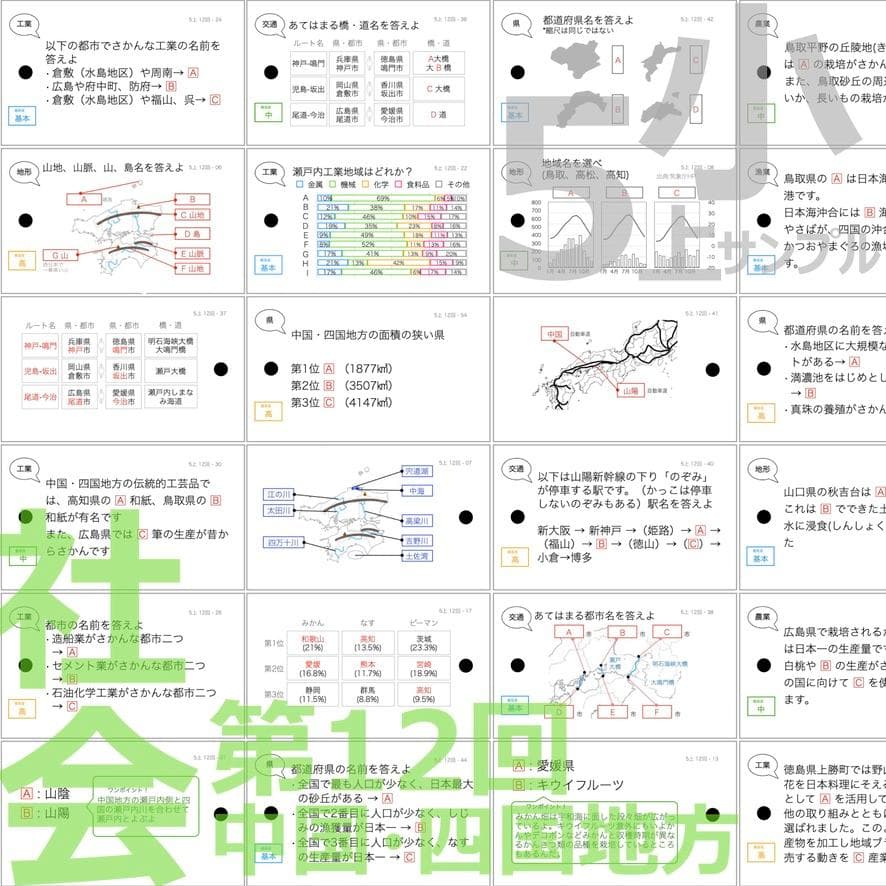 ＼＼2026福袋／／ 中学受験 暗記カード【5年生フルセット 現時点 社理国】