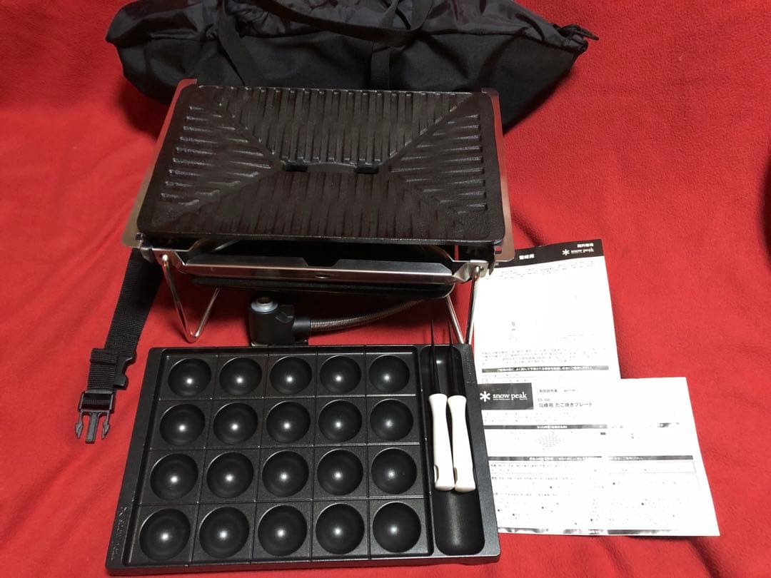 スノーピーク　グリルバーナー雪峰苑＋雪峰苑たこ焼きプレート