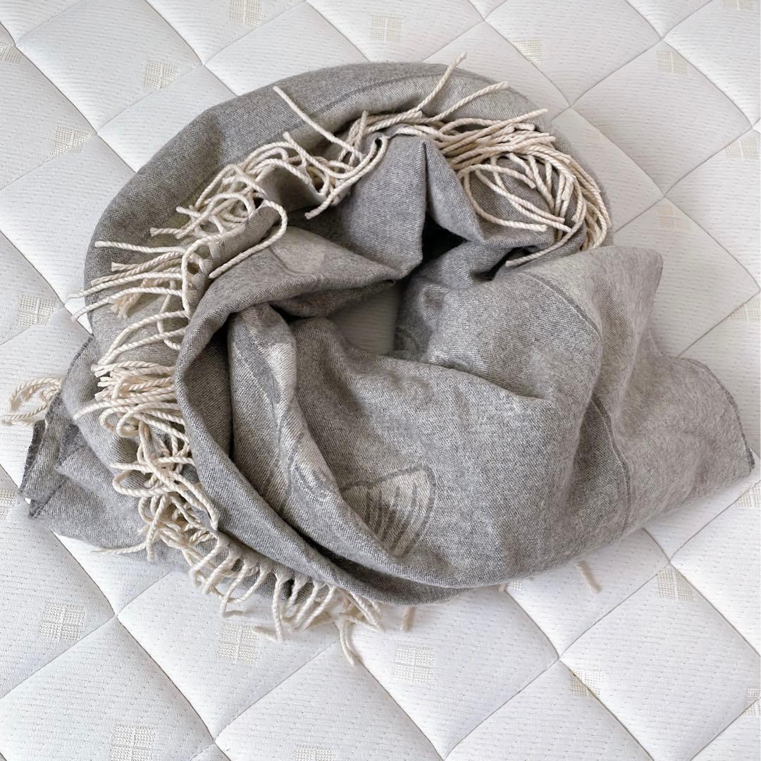 HERMES カシミヤ100% ストール　大判ショール　ブランケット