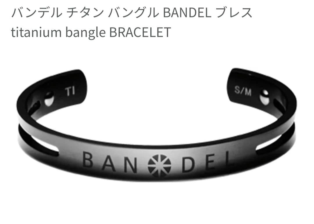 【美品】バンデル BANDEL 純チタン製 バングル L/LLサイズ ブラック
