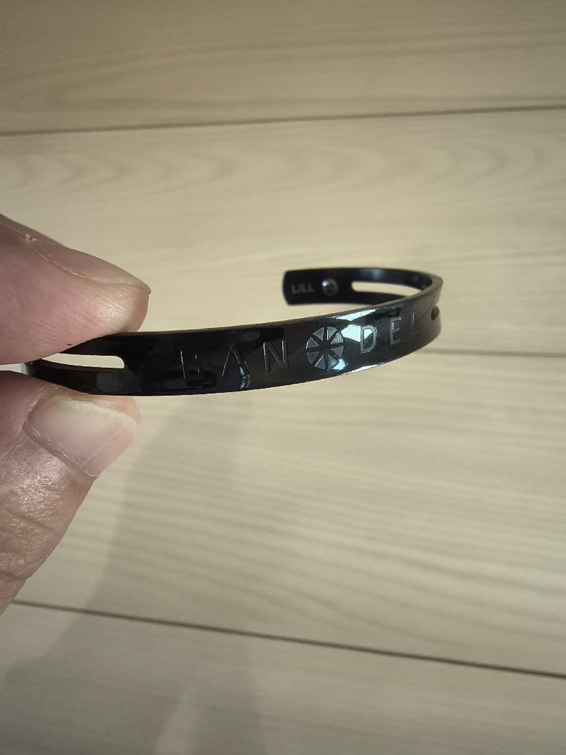 【美品】バンデル BANDEL 純チタン製 バングル L/LLサイズ ブラック