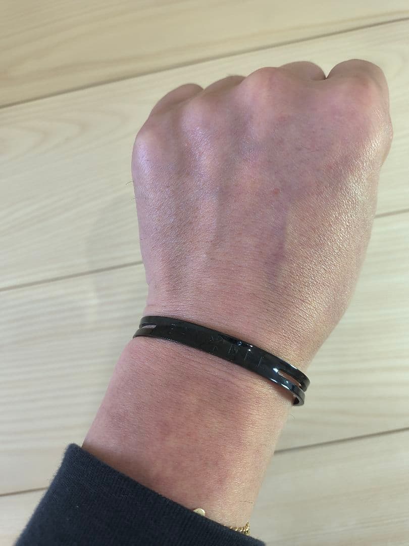 【美品】バンデル BANDEL 純チタン製 バングル L/LLサイズ ブラック